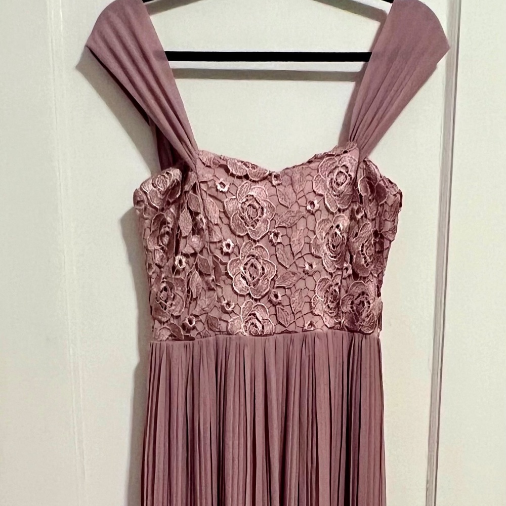 Fashion Nova Rose Gold/Mauve Floral Prom Dress